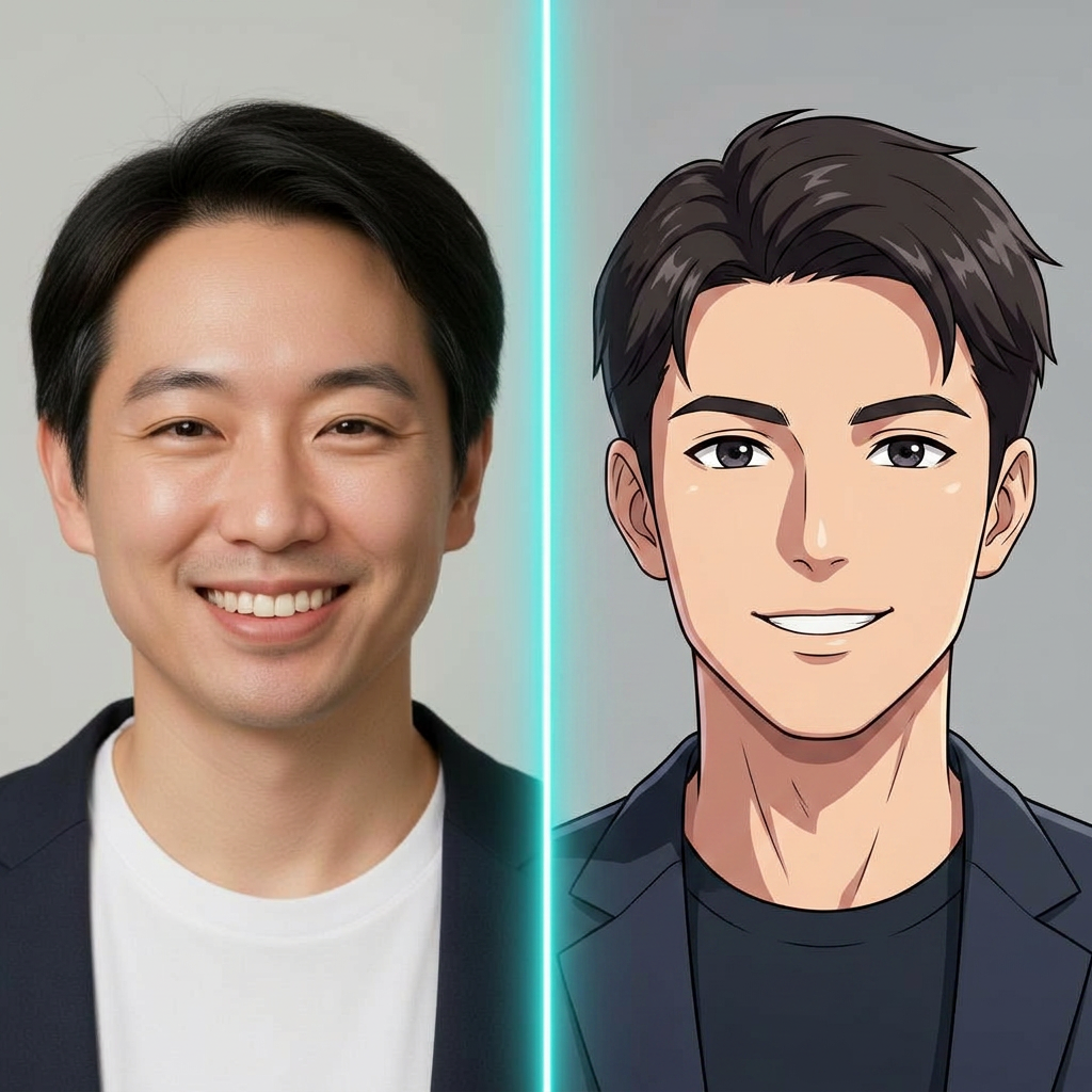Anime Cel before and after example