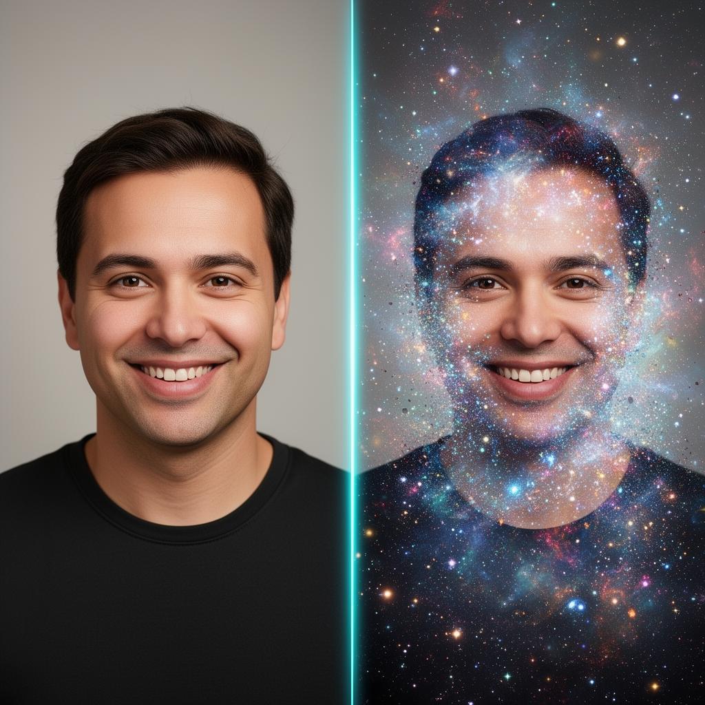 Galaxy Dust before and after example