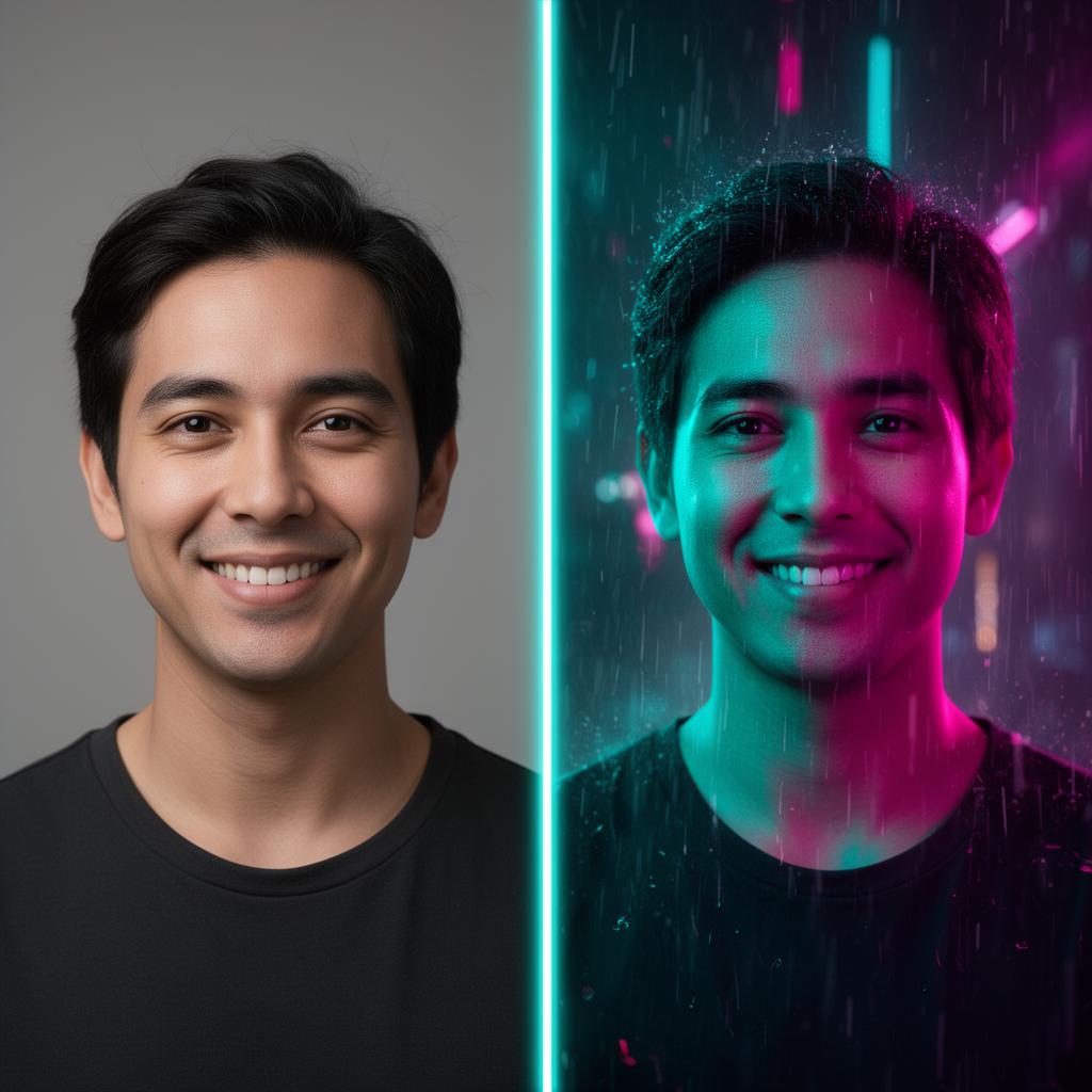Neon Noir before and after example