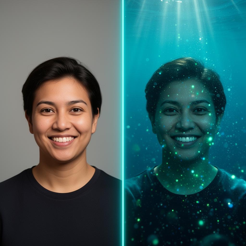 Ocean Depths before and after example